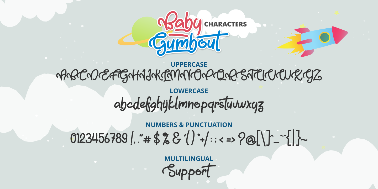 Baby Gumbout Regular Font preview